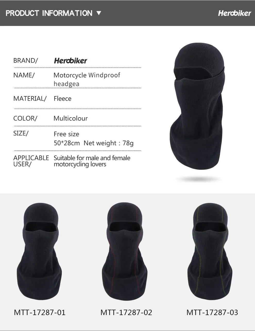 Autumn Winter Thermal Fleece Balaclava Windproof