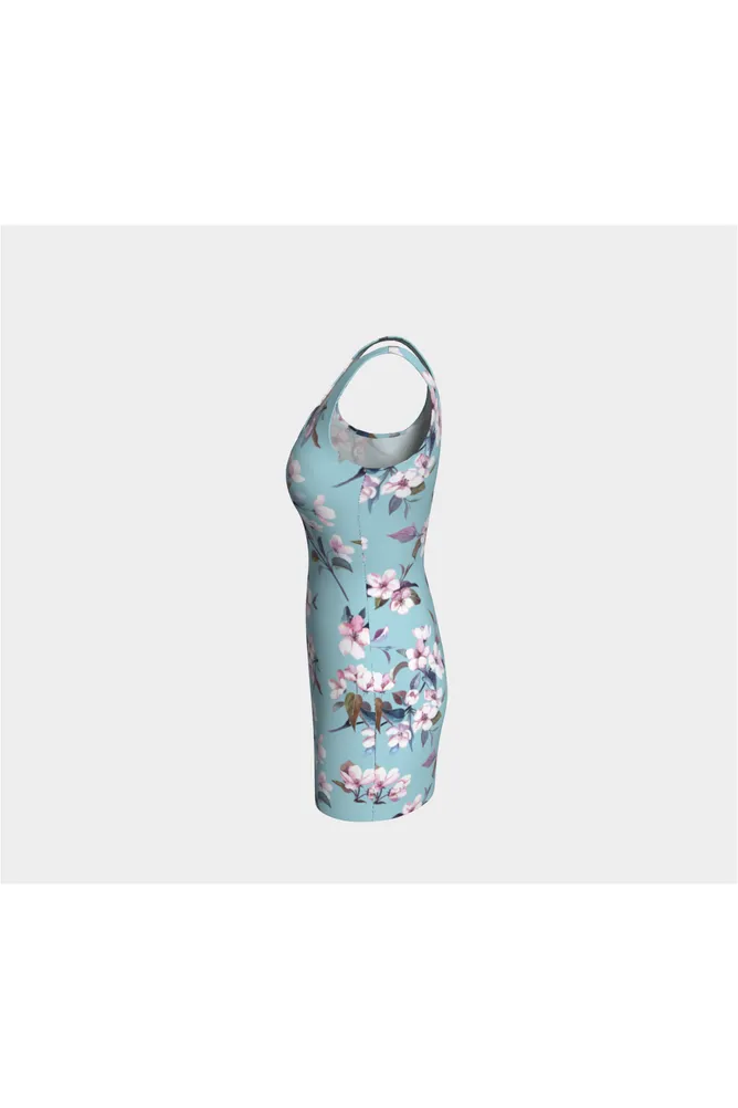 Baby Blue Floral Bodycon Dress