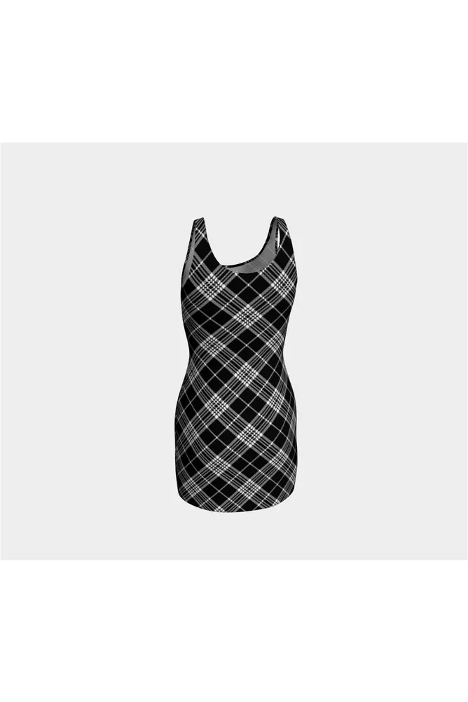 Black Plaid Bodycon Dress