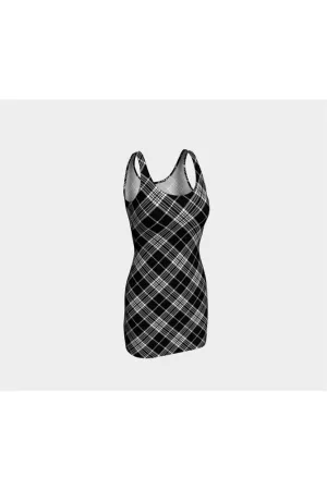 Black Plaid Bodycon Dress