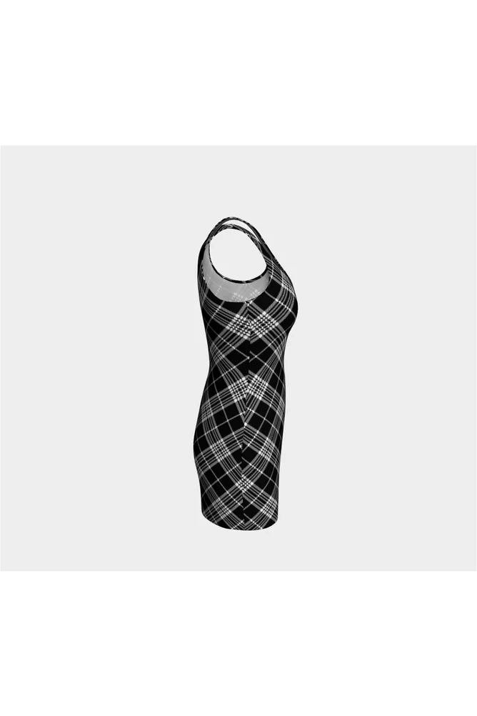 Black Plaid Bodycon Dress