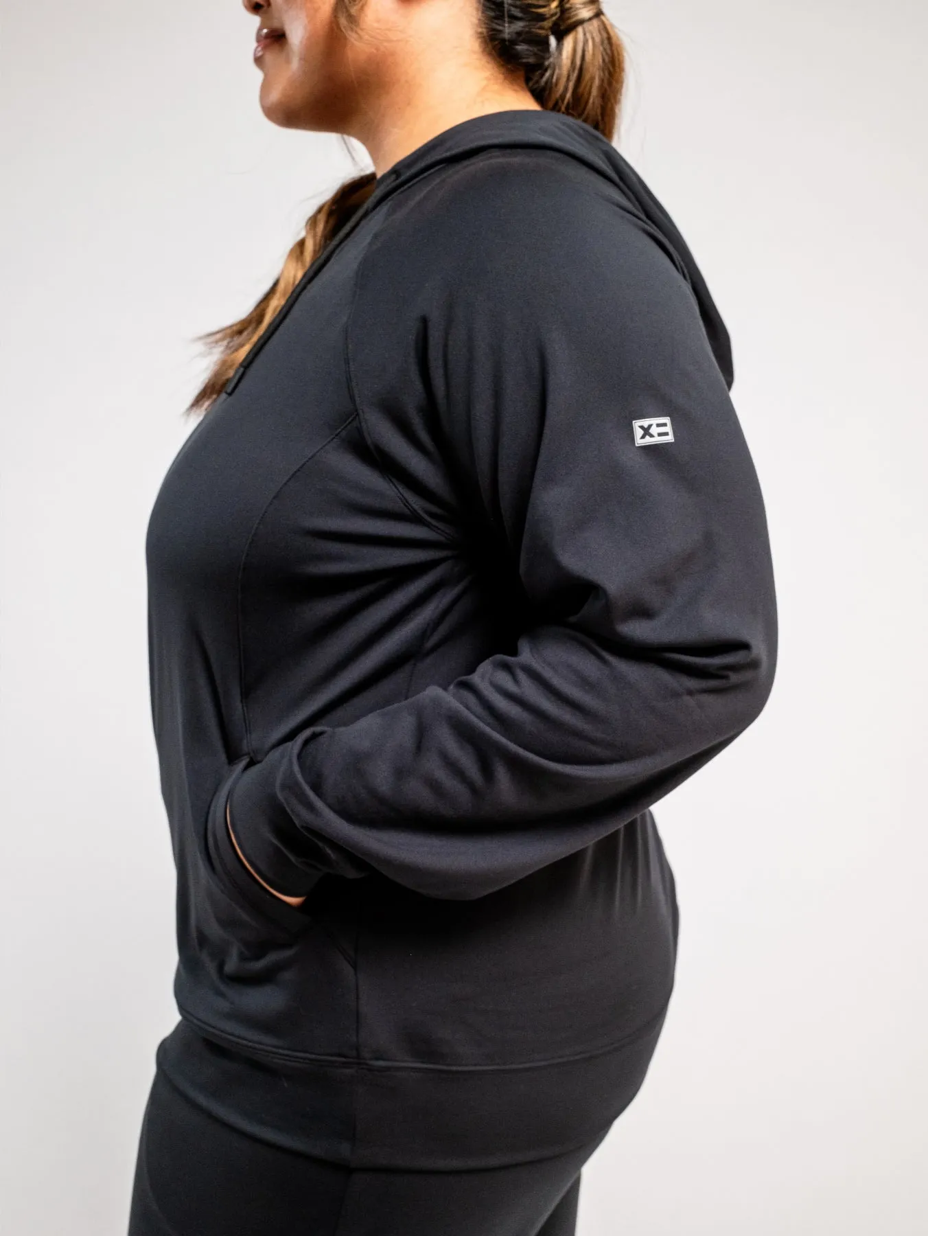 Cozy Luxe Fitted Hoodie - Black