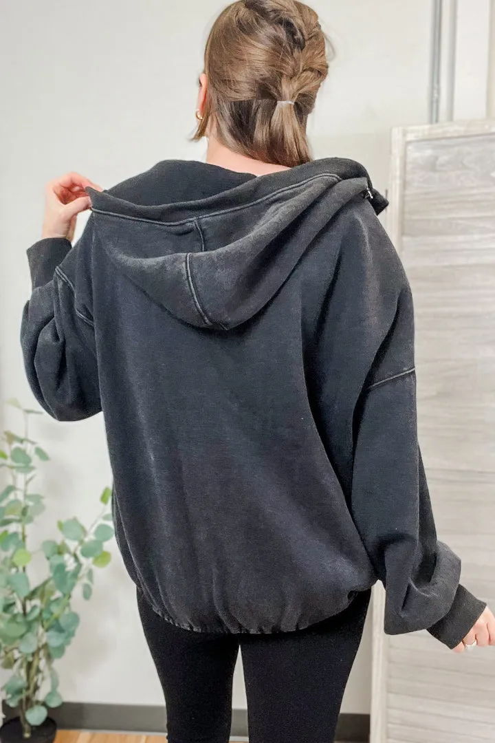 Elastic Hem Hoodie