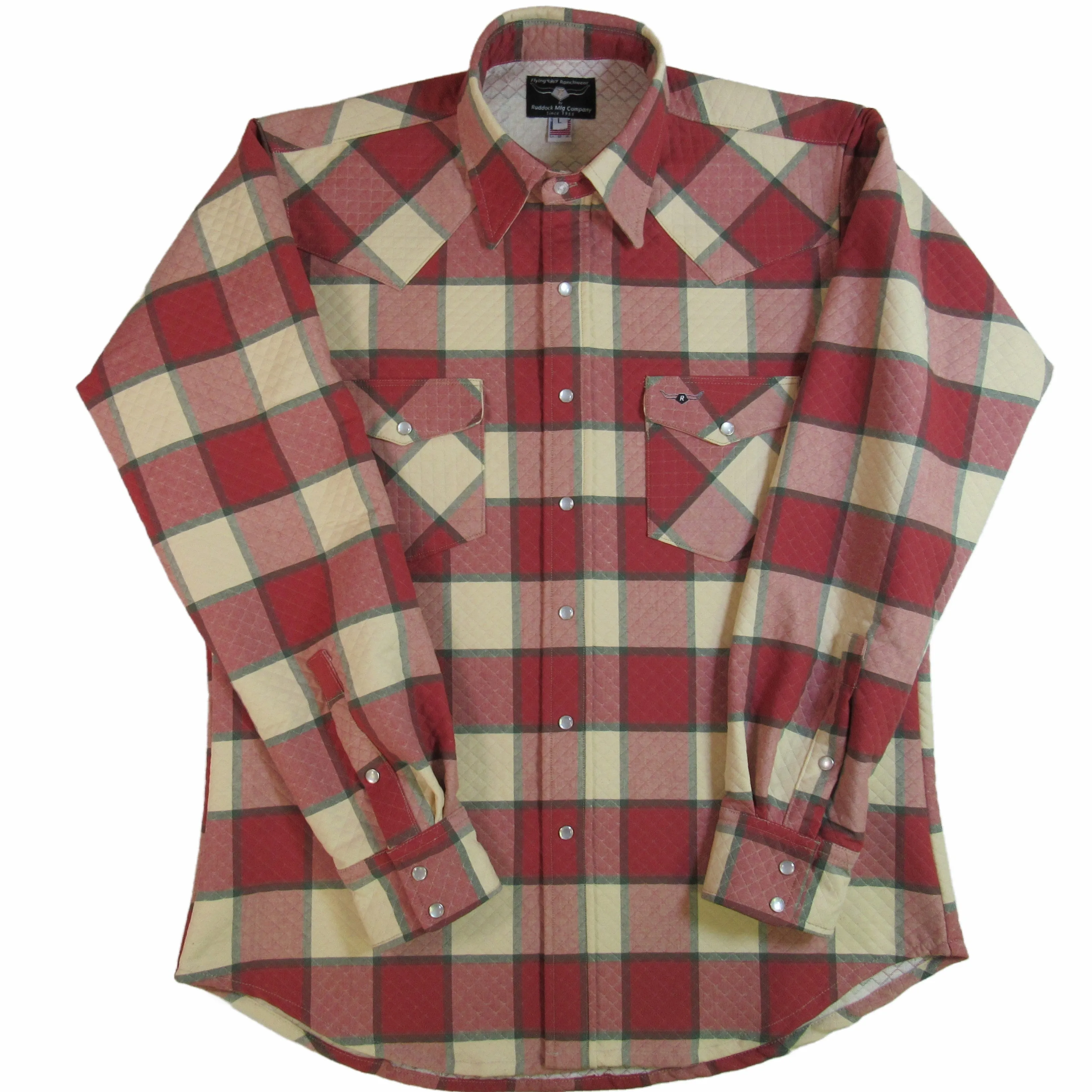 Flying R Ranchwear - Quilted Plaid Outershirt - The Sage - Long Sleeve