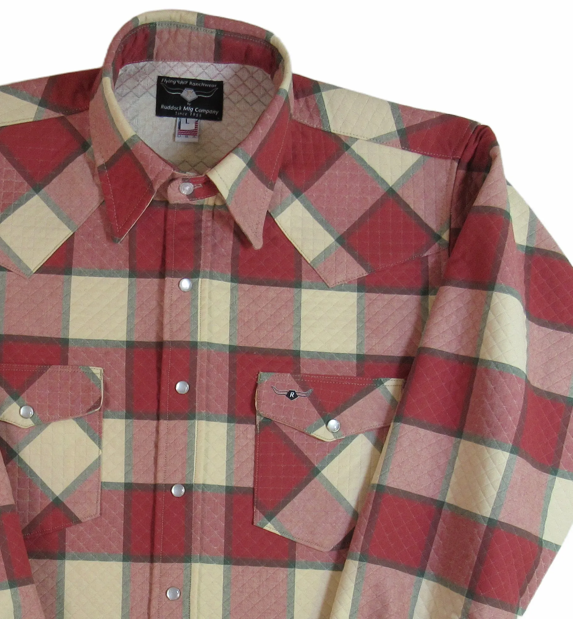 Flying R Ranchwear - Quilted Plaid Outershirt - The Sage - Long Sleeve