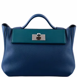 Hermès 24/24 29 Deep Blue Togo and Vert Bosphore Swift Palladium Hardware