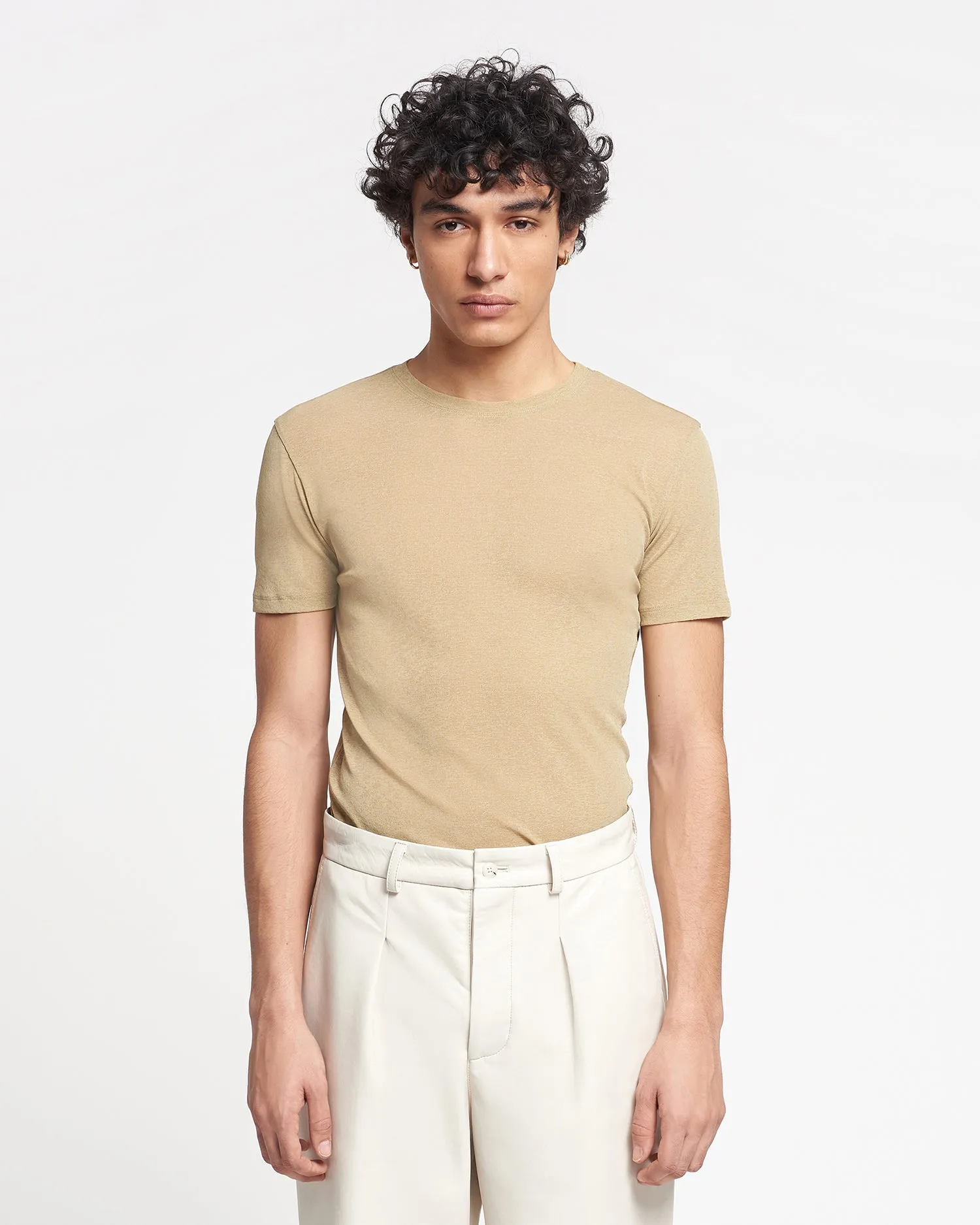 Jenno - Mesh-Jersey T-Shirt - Pale Olive