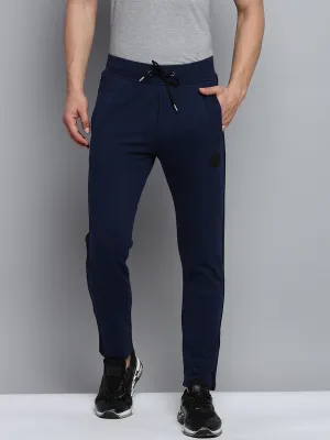 Men Navy Solid Casual Track Pant