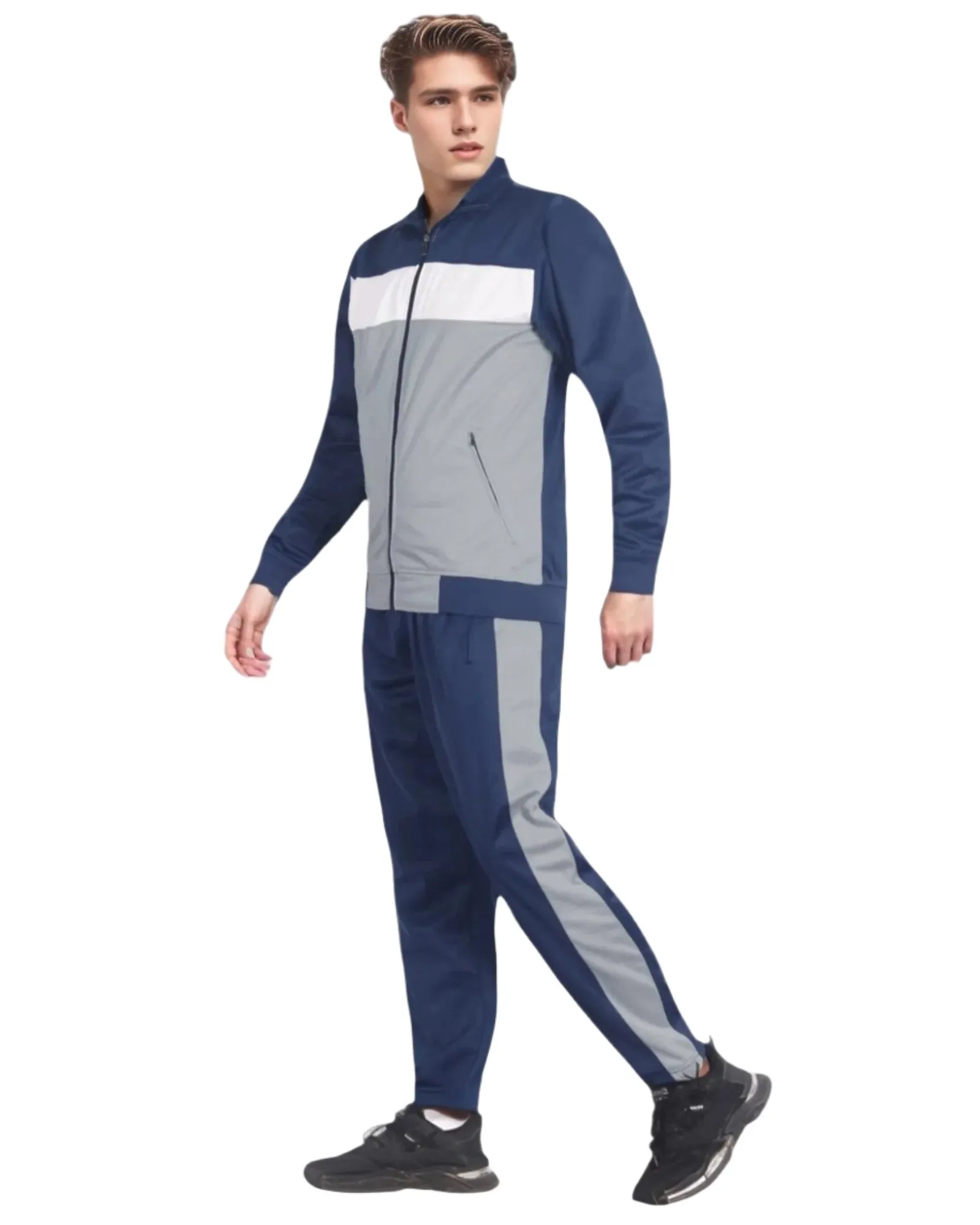 Men’s 2-Piece Tracksuit Traditional Coral Blocks Active Track Jacket and Track pants Outfit