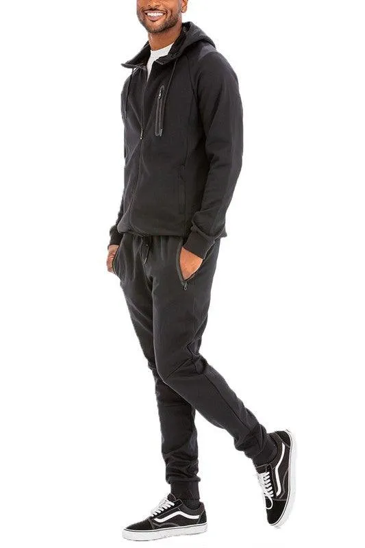 Mens Full Zip Sweatpants and Jacket Set