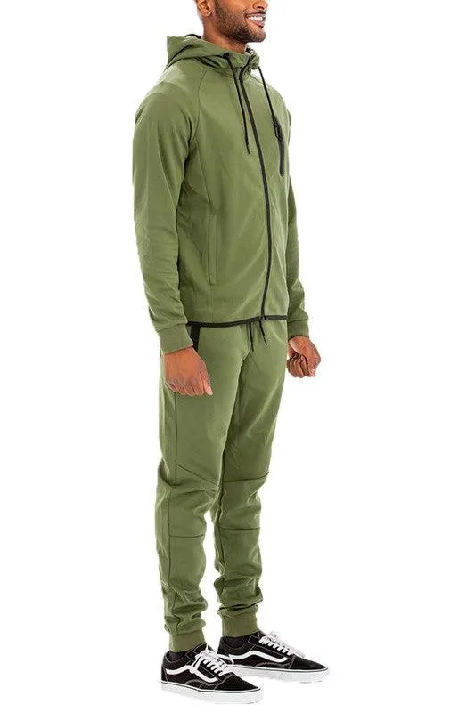 Mens Full Zip Sweatpants and Jacket Set