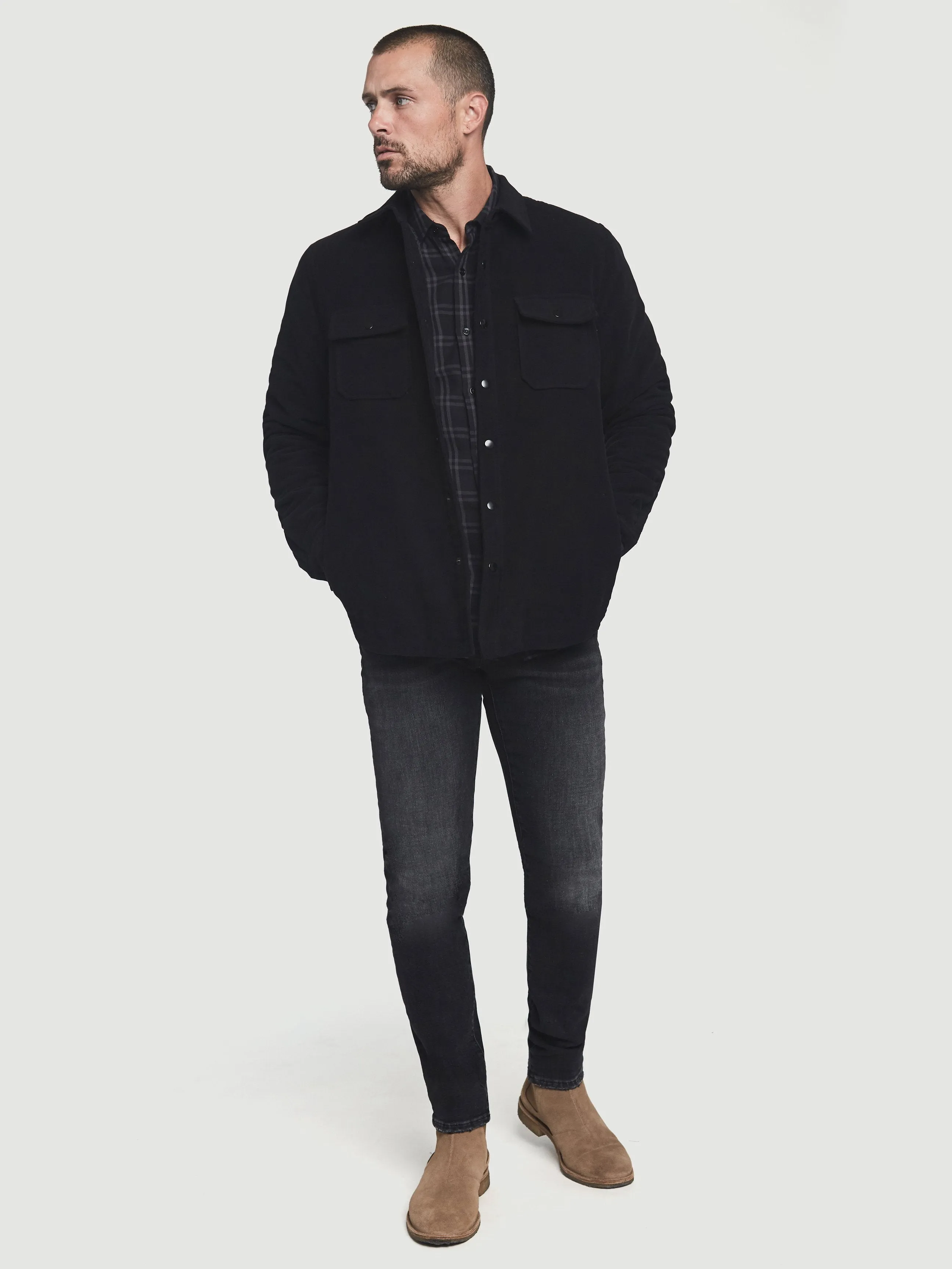 Moleskin Shirt Jacket -- Noir