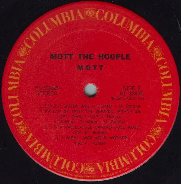 Mott The Hoople - Mott (LP, Album, San) (VG)