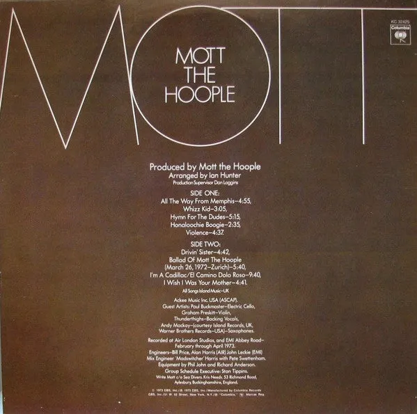 Mott The Hoople - Mott (LP, Album, San) (VG)