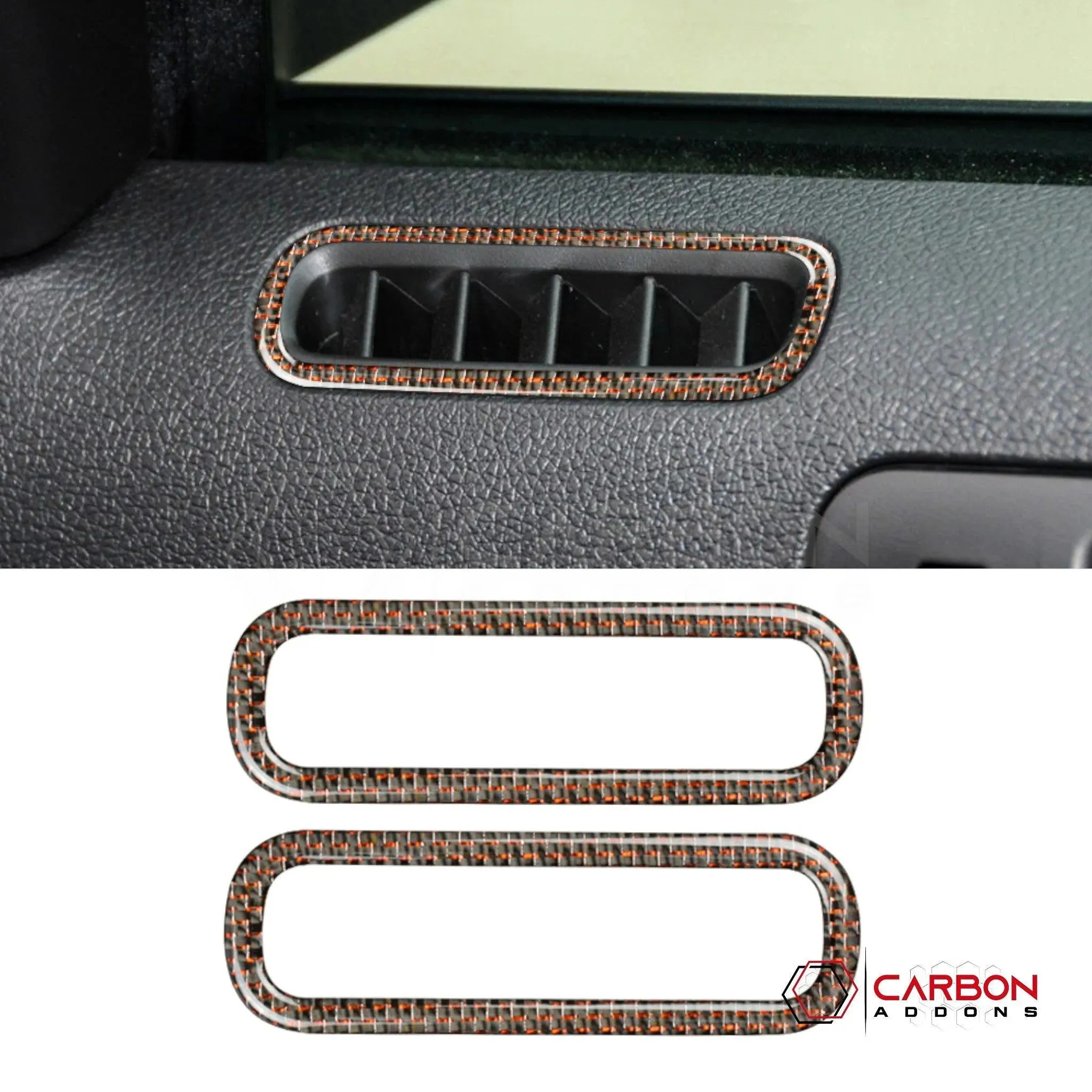 Mustang 2010-2014 Reflective Carbon Fiber Door AC Vent Trim Overlay