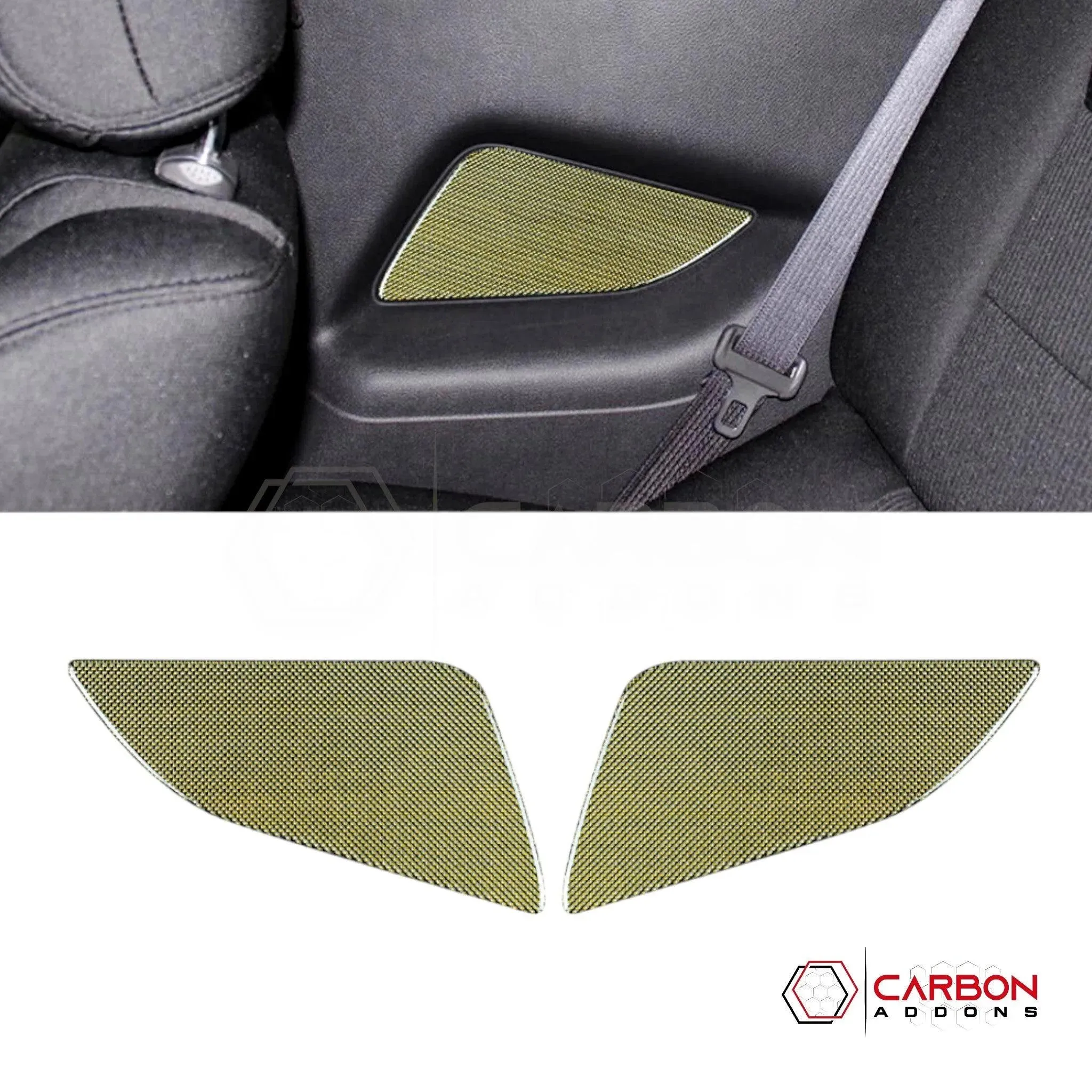 Mustang 2010-2014 Reflective Carbon Fiber Rear Seat Arm Rest Trim Overlay