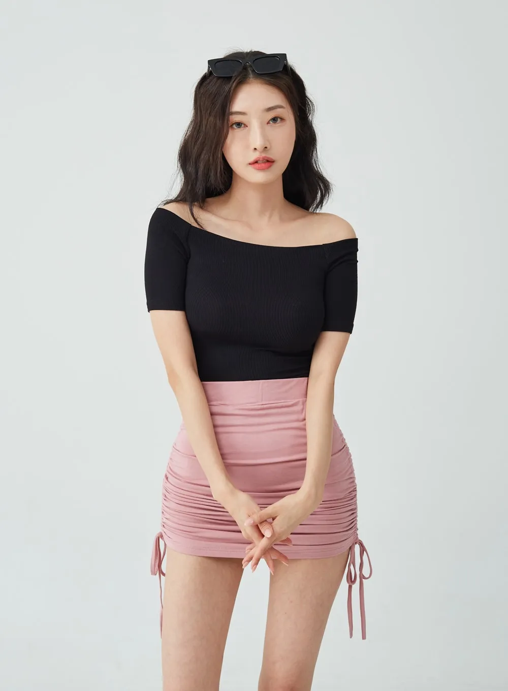 Open Shoulder Crop T-Shirt IU26