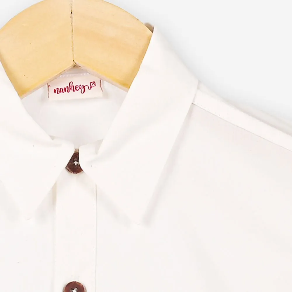 Organic Cotton Embroidered Formal Shirt | Frosty Giraffe