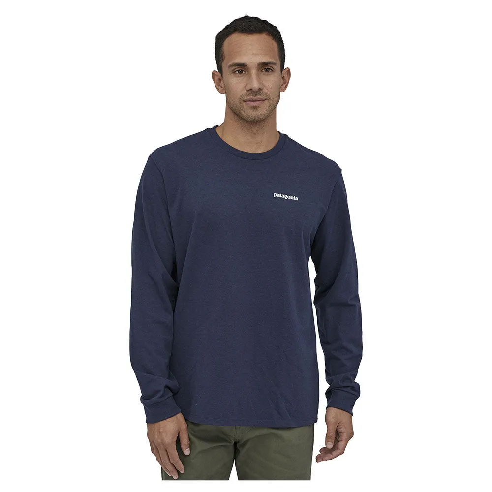 Patagonia Men's Long Sleeve P-6 Logo Responsibili-Tee - Classic Navy