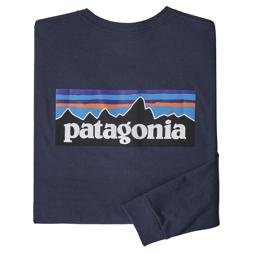 Patagonia Men's Long Sleeve P-6 Logo Responsibili-Tee - Classic Navy