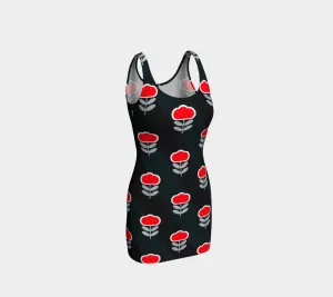 Poppy Print Bodycon Dress