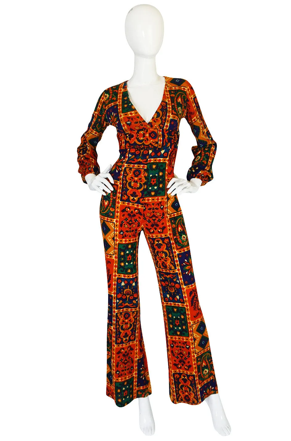 Rare c1975 Printed Willi Smith "Digits" Jumpsuit