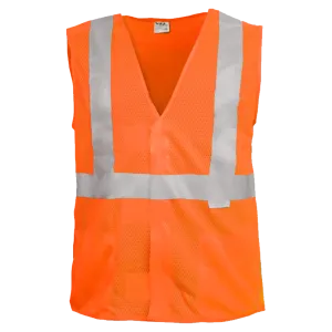 Safety Vest Hi Vis Vest X-Back Orange 5pt Breakaway Mesh ANSI 2