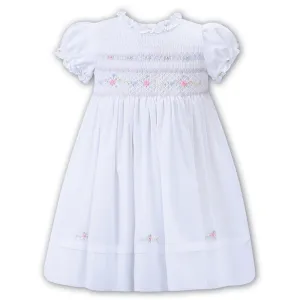 SARAH LOUISE - Flower Frilly Collared  Embroidered Smock Dress