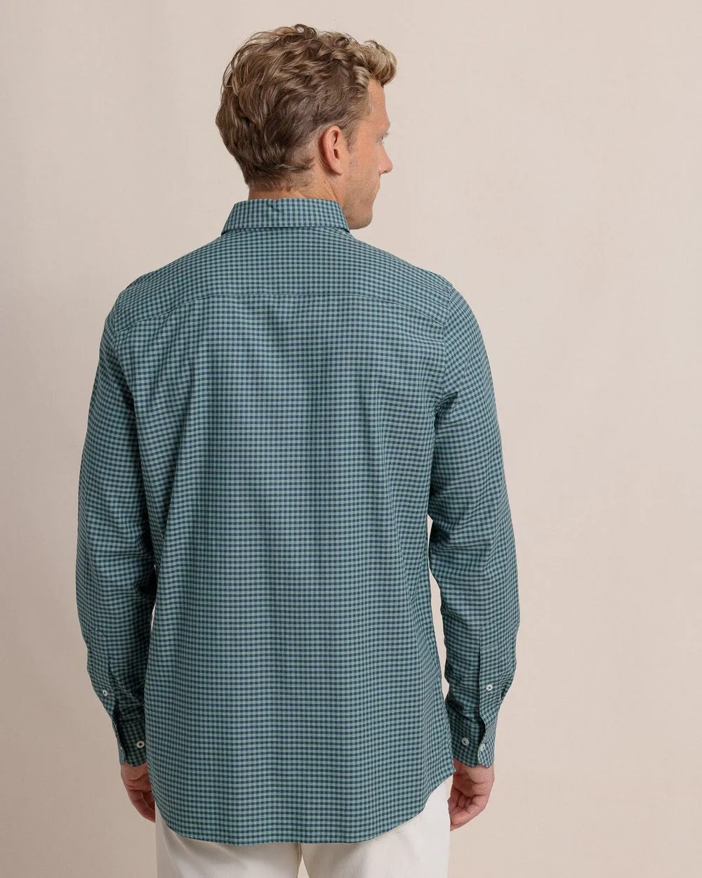 Shemwood Plaid Skipjack Long Sleeve Sport Shirt - Frosty Spruce