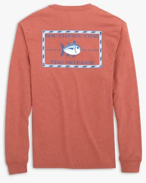 Southern Tide Men's LS Original Skipjack Tee / Heather Dusty Coral