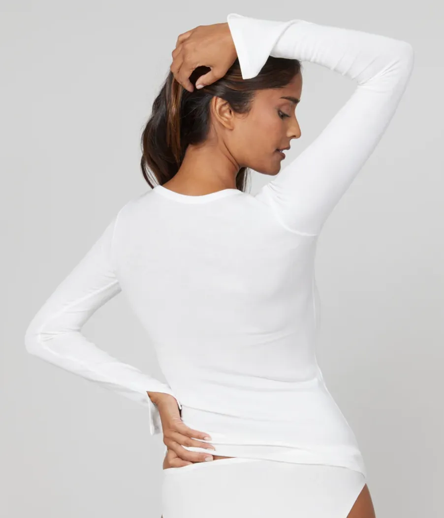 Spanx Long Sleeve Tee Powder