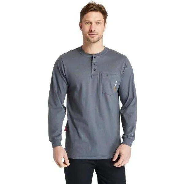 Timberland Pro Men's Flame Resistant Long Sleeve Work Henley - Charcoal - TB0A23P4003