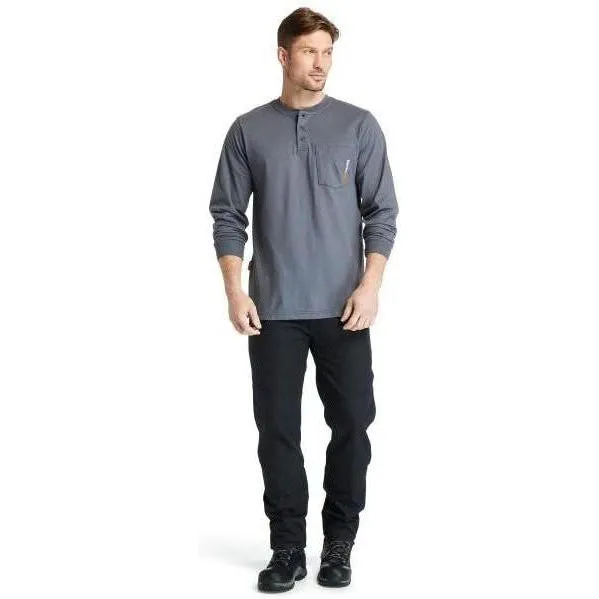 Timberland Pro Men's Flame Resistant Long Sleeve Work Henley - Charcoal - TB0A23P4003