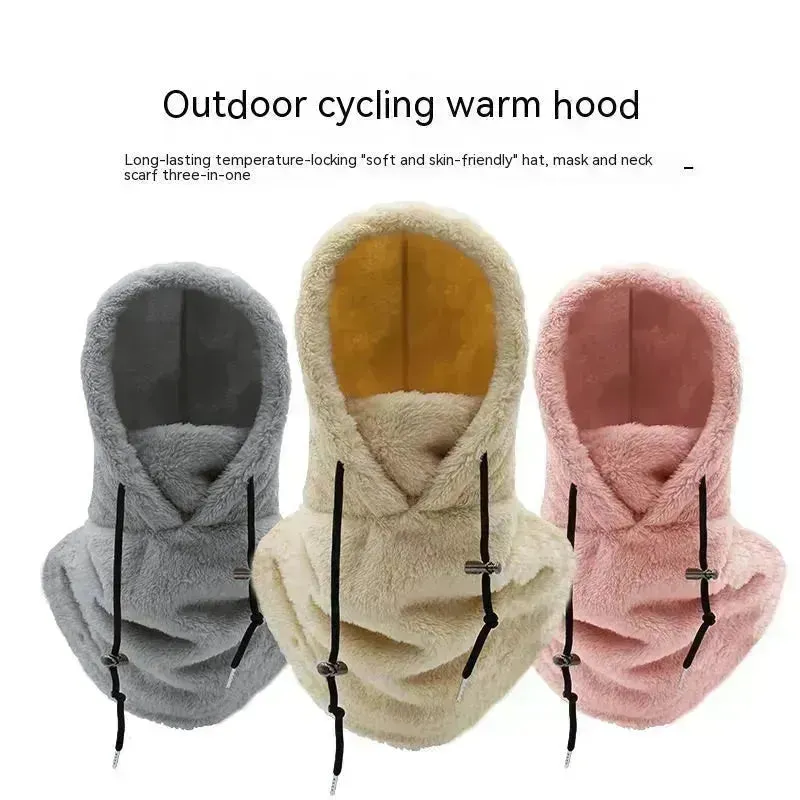 Winter Outdoors Cycling Sports Wind-proof Cap Cold Protection Thick fleece Hood Hat Balaclava