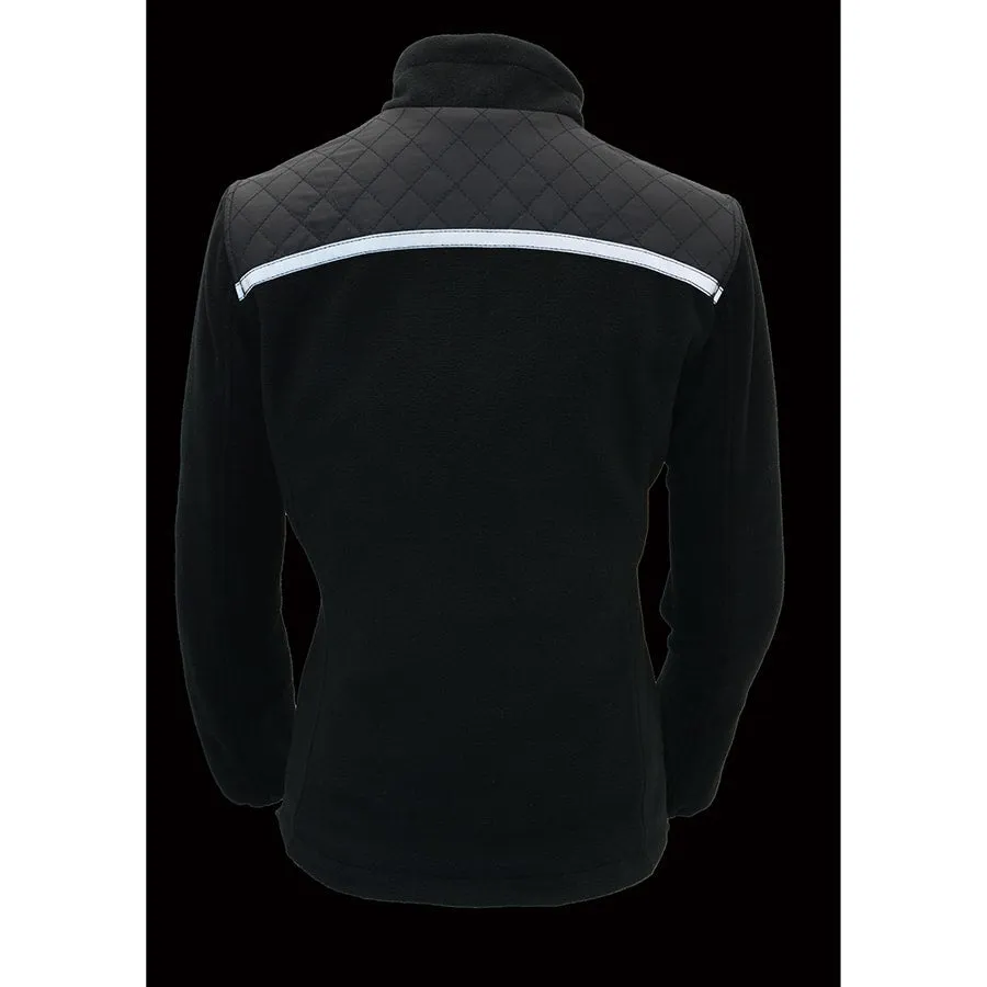 Women Micro Fleece Zipper Front Jacket w/ Reflective Stripes