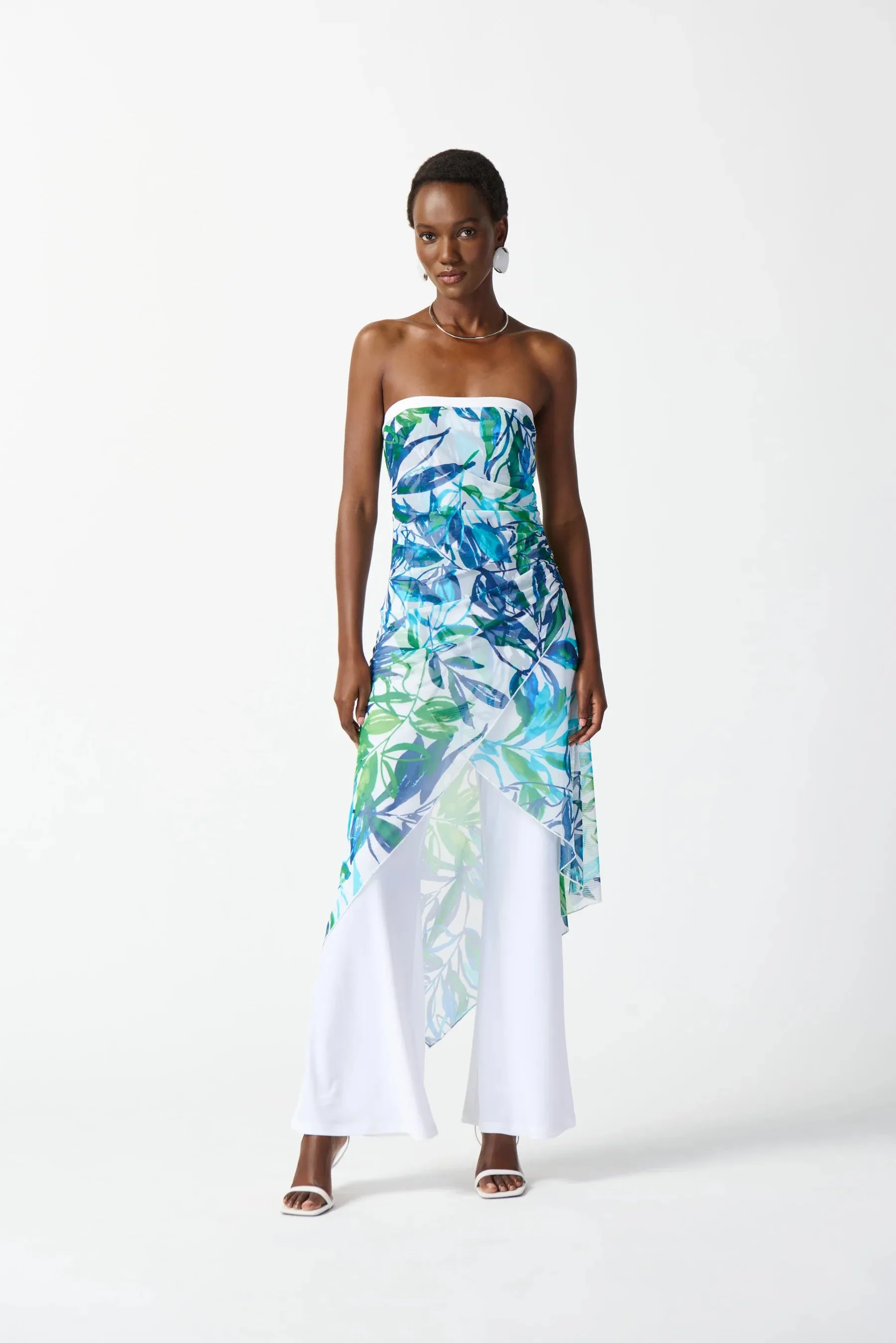 Women's Joseph Ribkoff | Tropical Print Jumpsuit | Vanilla Multi