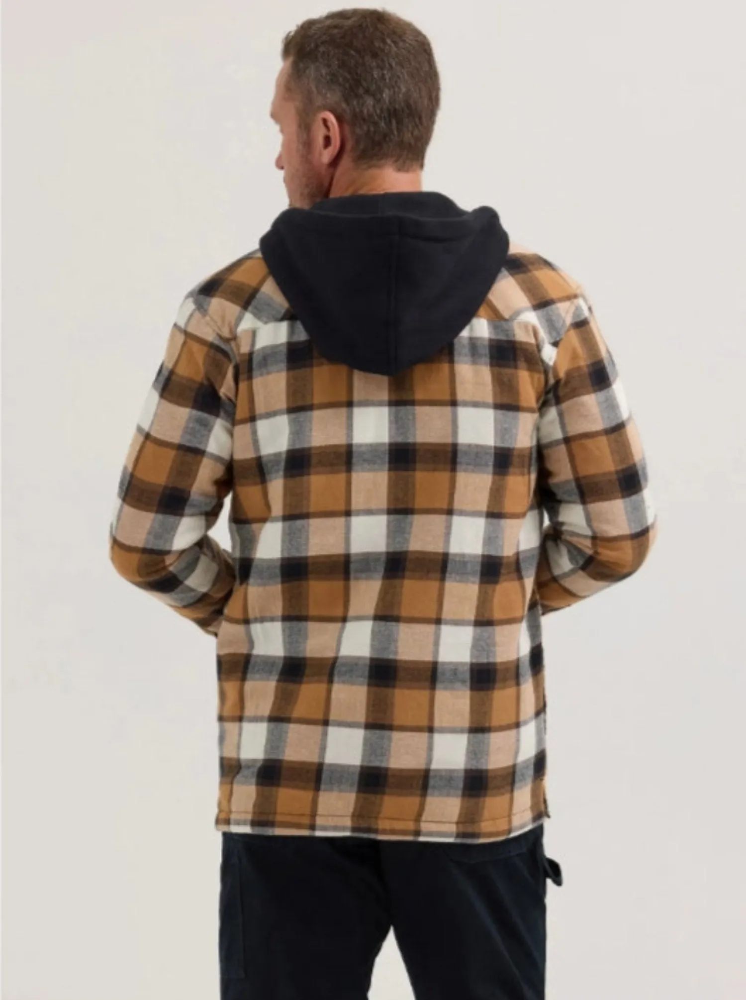 Wrangler RIGGS Men's Flannel Relaxed Fit Hooded Full-Zip Jacket