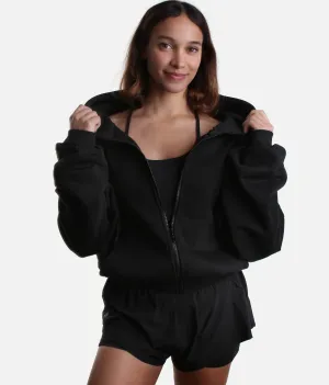 ZIP CLOUD HOODIE in Black - The Timeless Cozy Essential